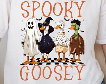Spooky Goose Halloween PNG: Retro Funny Goose (Digital Download)