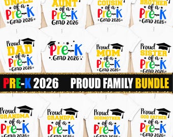 Paquete familiar SVG de graduación preescolar 2026 (descarga digital)