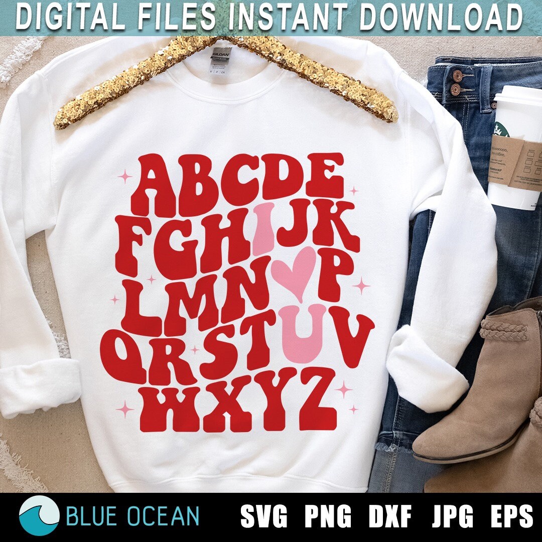 ABC I Love You SVG , Valentines Day SVG, Retro Valentine's Day Svg ...