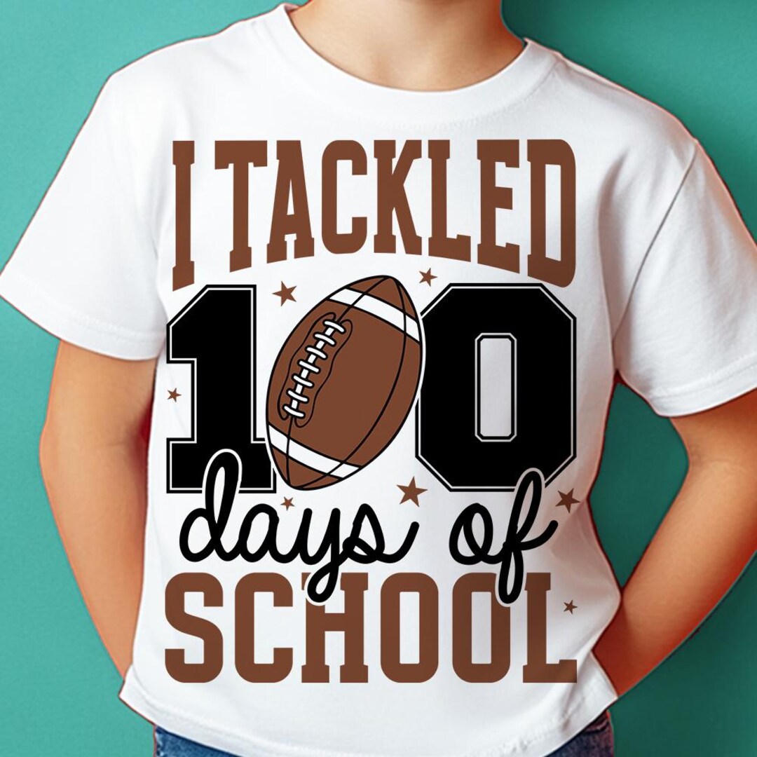 I Tackled 100 Days of School SVG, Football 100 Days of School Png ...