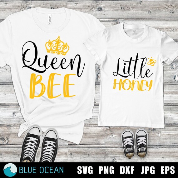 Download Queen Bee Svg Little Honey Svg Mommy Me Svg Digital Cut Etsy