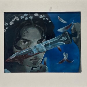 Greek Myth Leda and the Swan Painting - Art Print with Backing Board &quot;Leda&quot; 11in x 9.25in