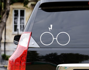 HP Window Decal, wizard, vinyl window decal,glasses with scar