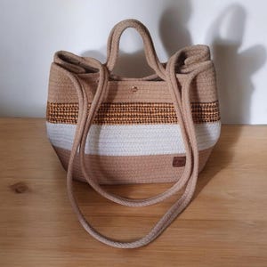 handbag, rope bag, cord rope bag, handmade bag, cotton rope bag