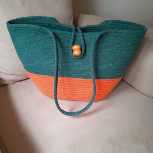 Hanmade shoulder bags, Cotton rope bag, Summer bag, Basket bag,  Women bag