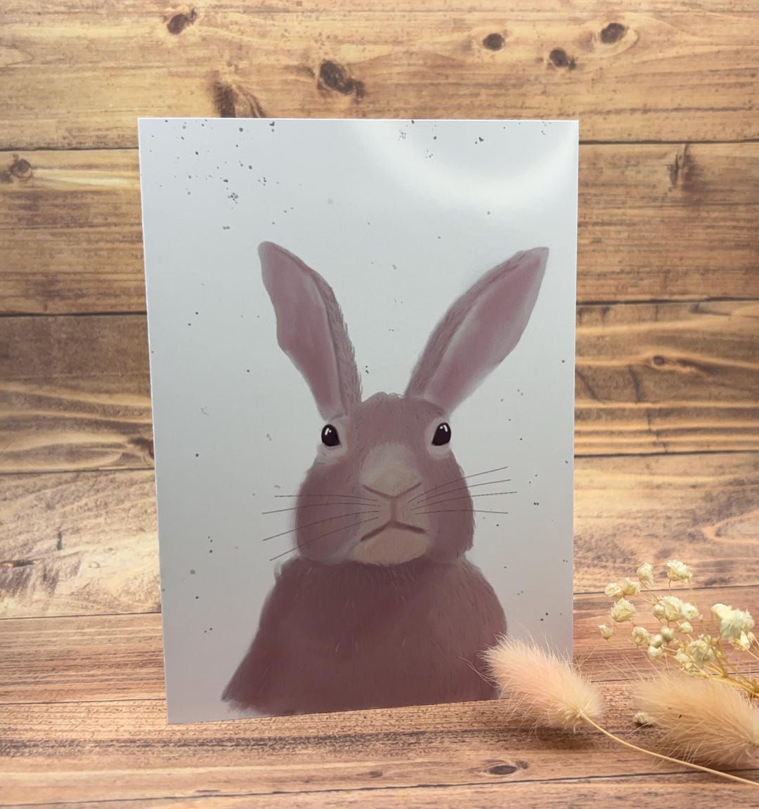 Rabbit Blank Greetings Card Notecard for Animal Lovers, Perfect for ...