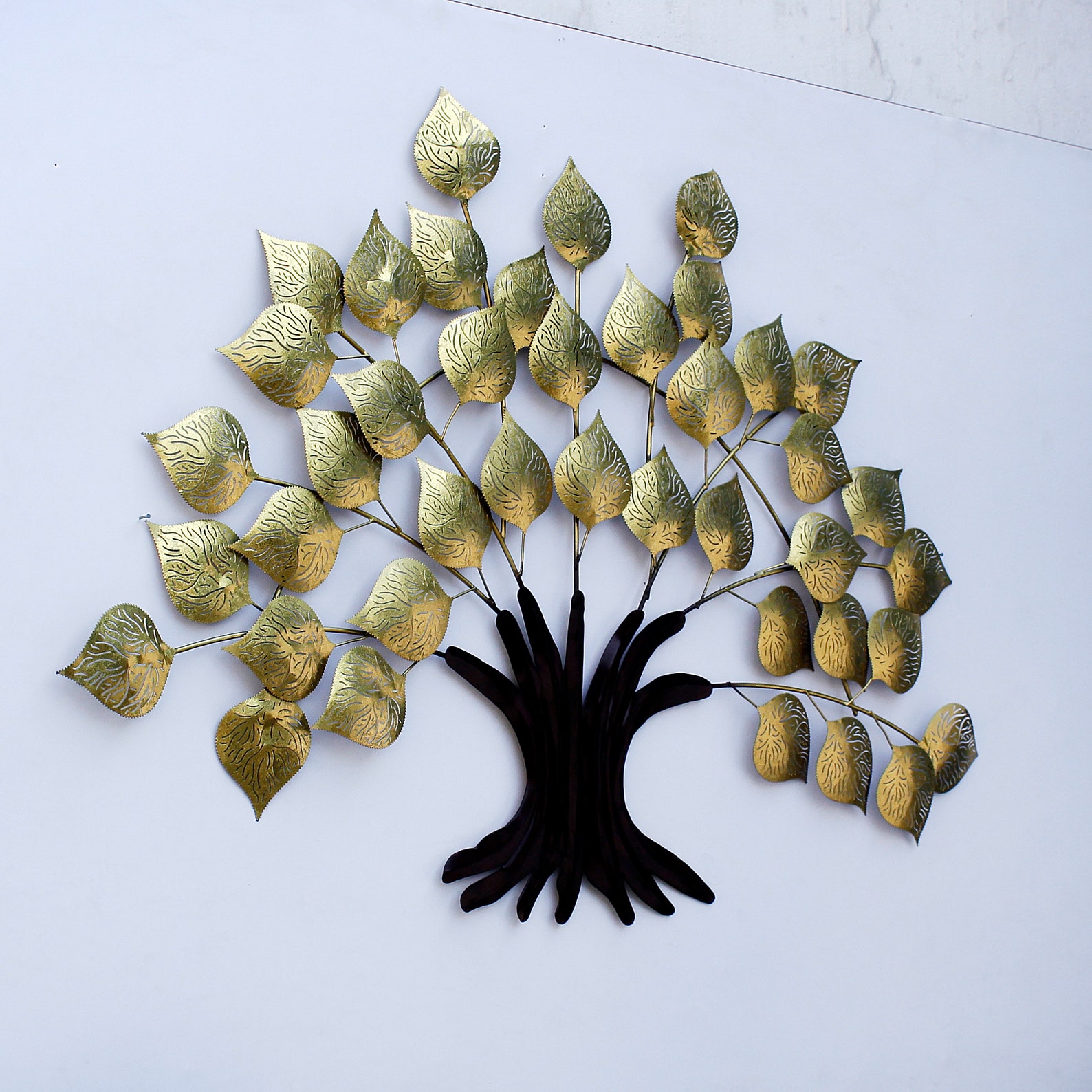 Tree o Life Gold Color Metal Wall Art Sculpture Home Décor Wal Etsy