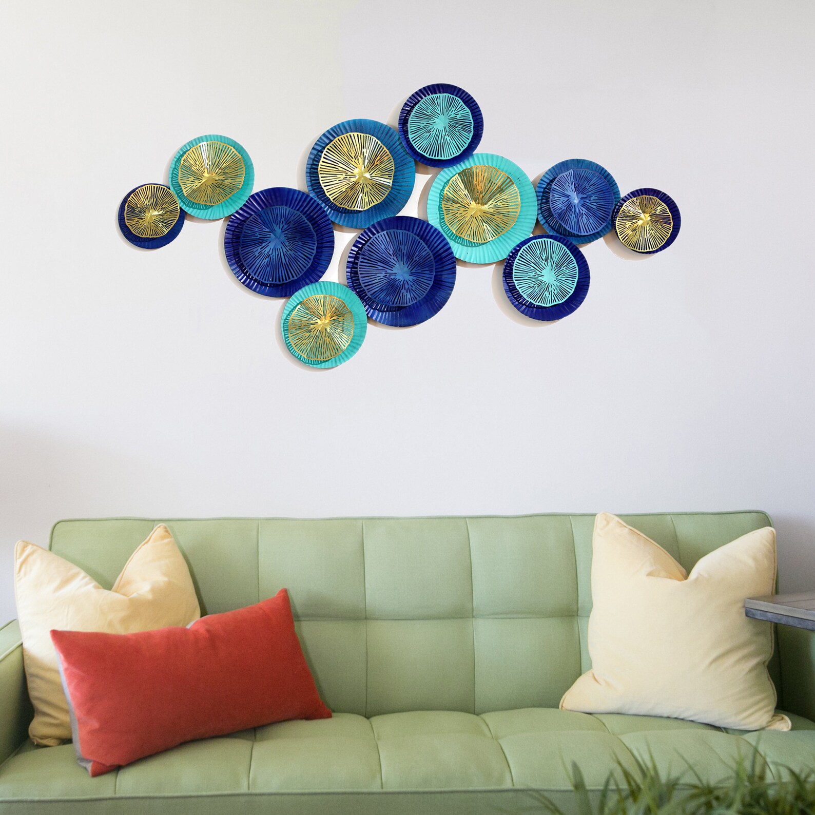 Large Circles in Circle Multi Color Metal Wall Art Sculpture Etsy
