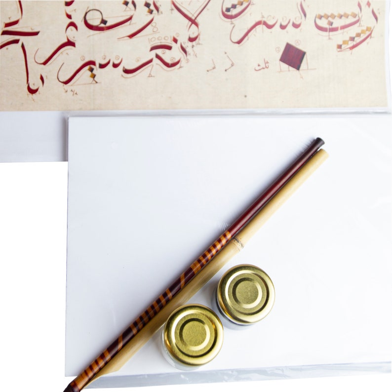 Arabic Calligraphy Set qalams, Sharpener, Ink, Lika, Inkwell, Papers