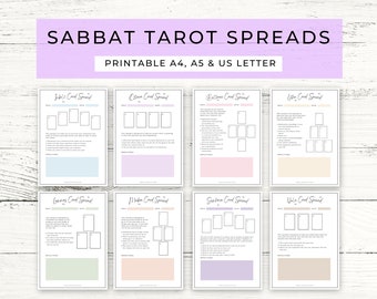 Sabbat Tarot Spread Guides Printable // Wheel of the Year Tarot Spreads // Grimoire Pages // Tarot Journal Printable