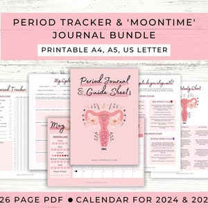 period tracker printable with uterus art adornment