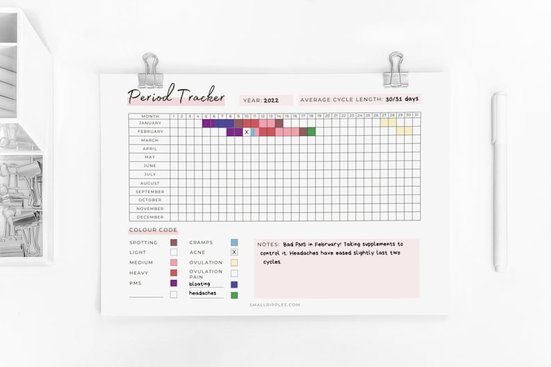 Period Tracker Printable // Period Journal Printable // Moontime Journal // Period Calendar 2024 // Shark Week // Moon Cycle Calendar // PDF image 5