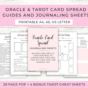 Tarot Journal & Tarot Spickzettel Printable // Tarot Spread Templates // Orakel Card Printable // Grimoire Seiten