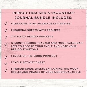 Period Tracker Printable // Period Journal Printable // Moontime Journal // Period Calendar 2024 // Shark Week // Moon Cycle Calendar // PDF image 9