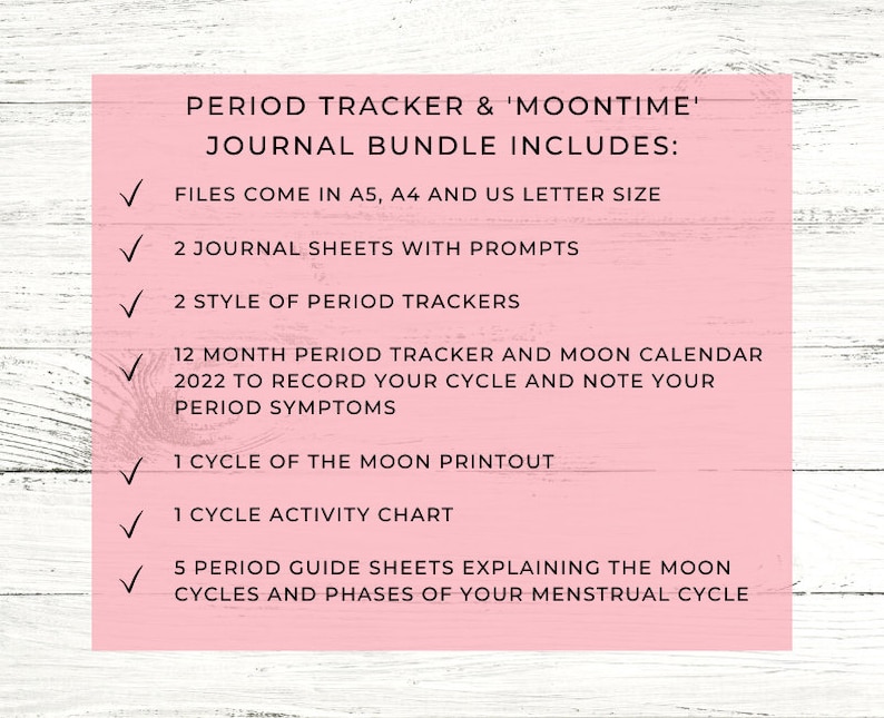 Period Tracker Printable // Period Journal Printable // Moontime Journal // Period Calendar 2024 // Shark Week // Moon Cycle Calendar // PDF image 9