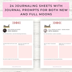 Moon Journal & Calendar 2024 Printable // Moon Phase Calendar // Moon Poster // Lunar Calendar // Moon Printable Bundle image 3