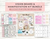 Vision Board & Manifestation Kit Printable // Dream Board Kit // Printable Checks // Affirmation Card Printables // Printable Stickers