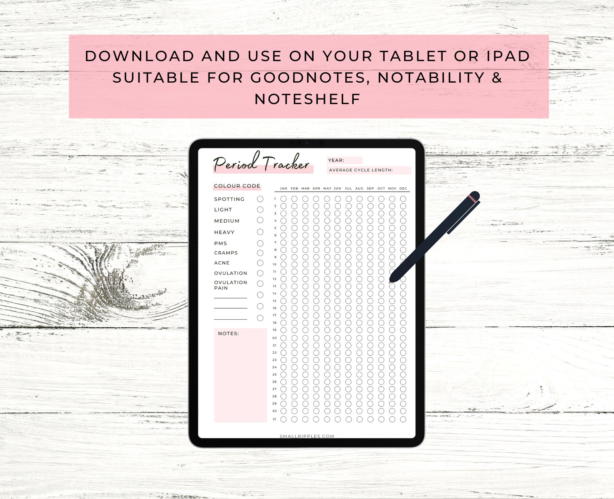 Period Tracker Printable // Period Tracker Planner Inserts // Etsy