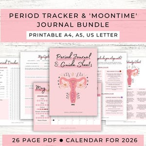 Period Tracker Printable // Period Journal Printable // Moontime Journal // Period Calendar 2026 // Shark Week // Moon Cycle Calendar // PDF