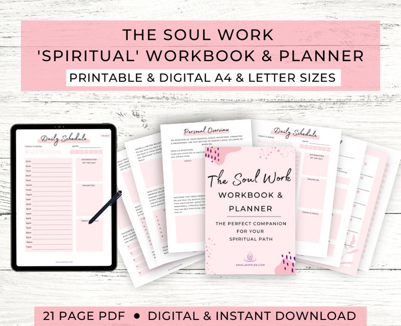 The Soul Work Spiritual Workbook and Planner // Digital image 1