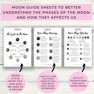 Moon Journal & Calendar 2024 Printable // Moon Phase Calendar // Moon Poster // Lunar Calendar // Moon Printable Bundle image 4