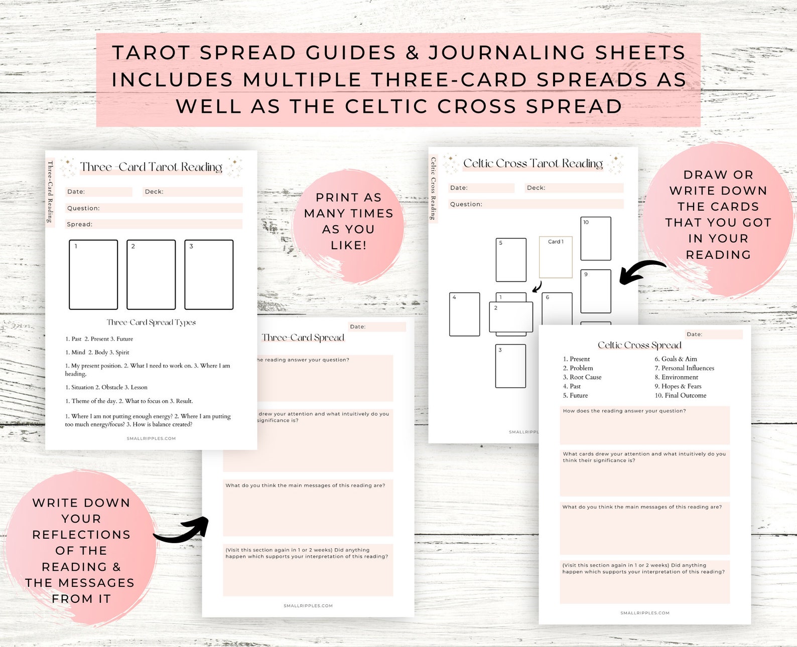 Tarot Meanings Guide Printable // Tarot Cheat Sheet Printable - Etsy