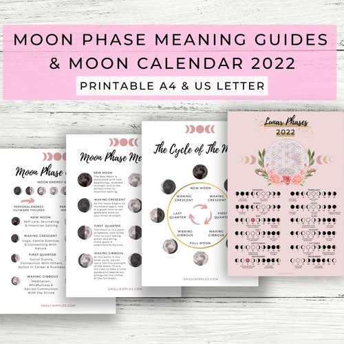 Moon Phase Printable Guide Sheets // Moon Phase Meaning Poster - Etsy UK