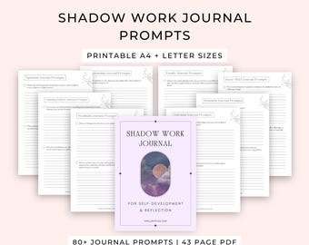 Shadow Work Journal Printable // Journal Prompts // Self-Help Journal // Emotional Wellness PDF