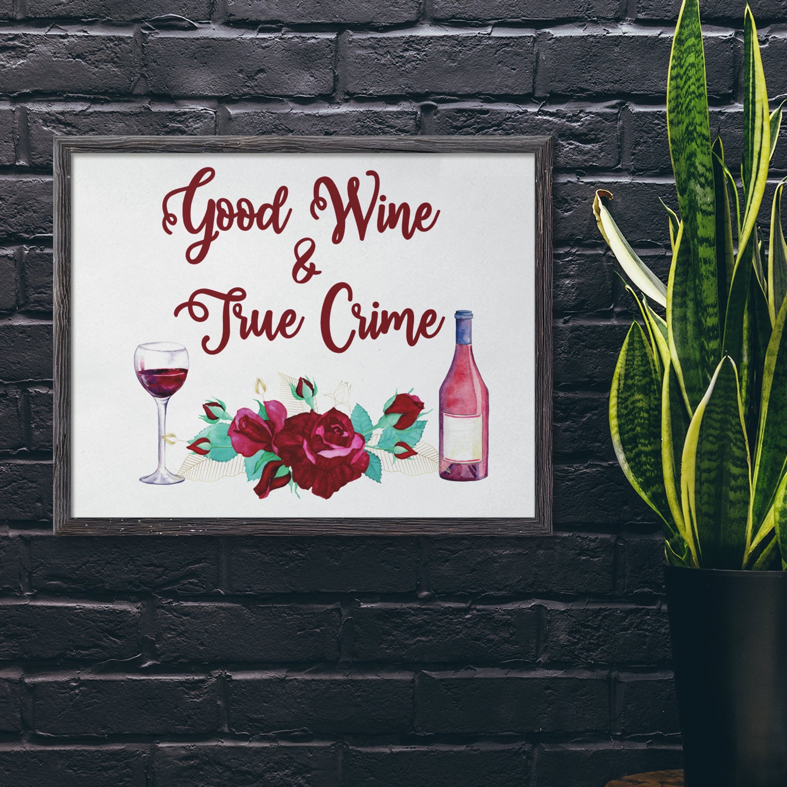 Good Wine and True Crime Poster Wine and Crime Poster Good Etsy