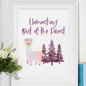 Llamast'ay fuera del cartel del bosque / Cartel de Murderino / Mi asesinato favorito Fan Wall Art / Murderino Regalo / Manténgase fuera del bosque