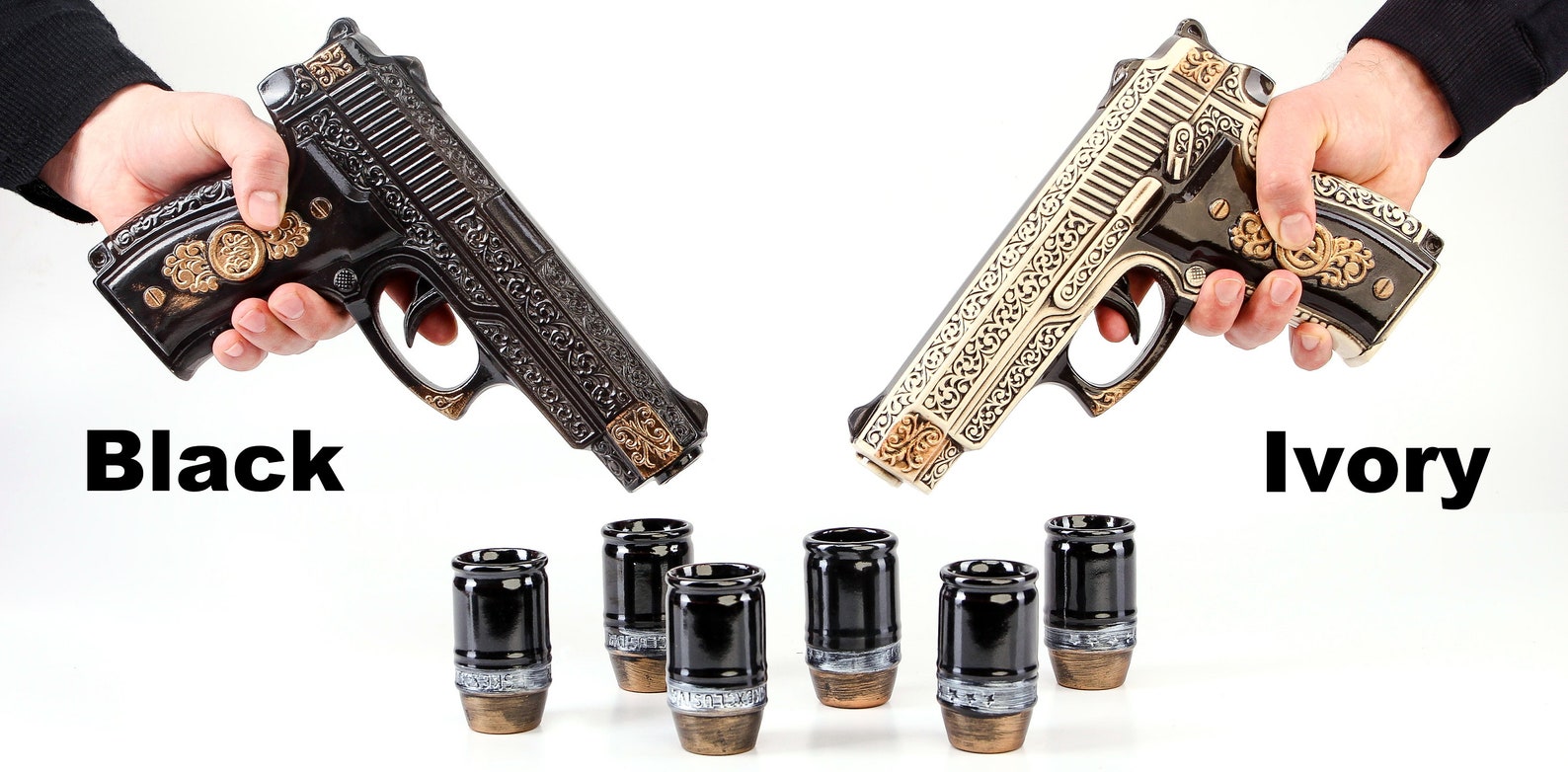 Pistol Gun Decanter Set 500ml 3 Bullet Shot Glasses for Etsy