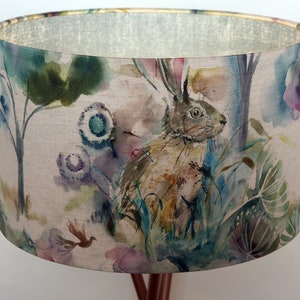 Lampshade Handmade Gift Valentines Home Modern Contemporary Unique  Fabric Drum Mischievous rabbits  BespokeFabric lined