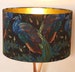 Handmade Lampshade, Stunning velvet Peacock Fabric, Vibrant, Colourful, Modern Contemporary, Gold mirror 