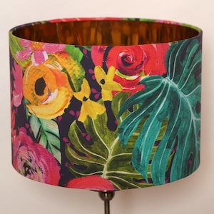 Handmade Lampshade, Vibrant, Colourful, Floral, Tropical, Jungle, Bespoke, Modern, Contemporary
