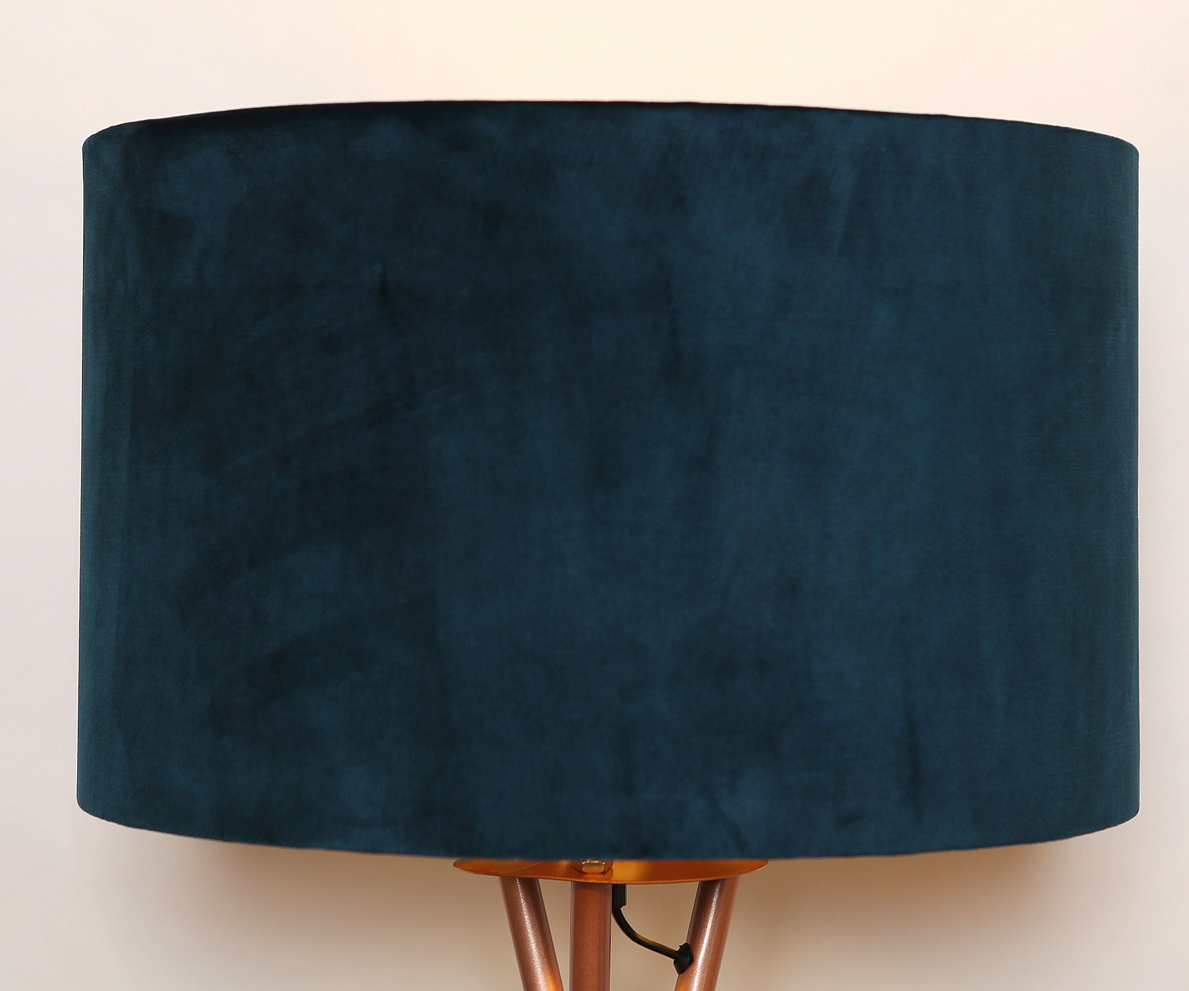 Handmade Teal Lampshade Velvet Gold Bespoke Modern