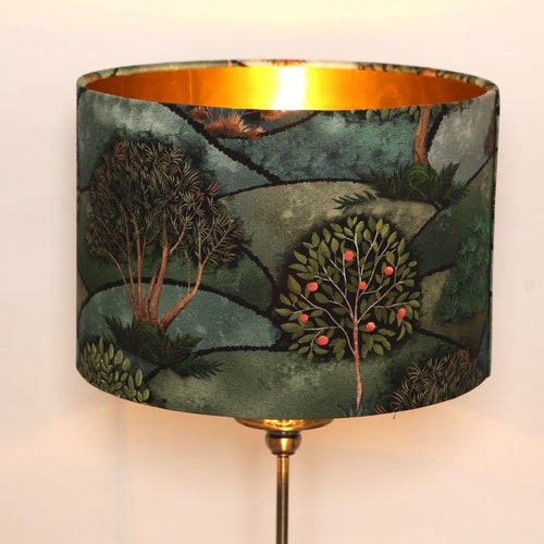 Handmade Lampshade, Apple trees, Rolling Hills Gold Mirror, Modern and Contemporary