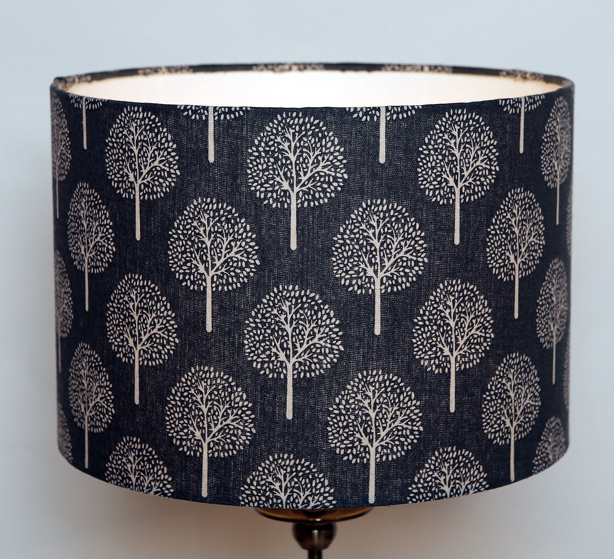 Handmade lampshade covered in Mulberry style fabric with a Etsy