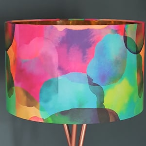 NEW** Colour splash Lampshade, Handmade; Home Gift, Modern, Contemporary, Unique, colourful,  Drum, bespoke, Ceiling pendant