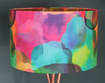 NEW** Colour splash Lampshade, Handmade; Home Gift, Modern, Contemporary, Unique, colourful,  Drum, bespoke, Ceiling pendant