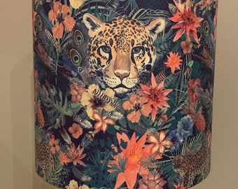 Beautiful Tiger print jungle themed floral handmade lampshade