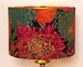 Handmade Lampshade, Chrysanthemum, Floral, Red, Orange, Green, Gold, Modern and Contemporary 