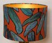 Handmade Lampshade Unique Orange and Teal tropical leaf fabric, Mothers day gift, home gift 