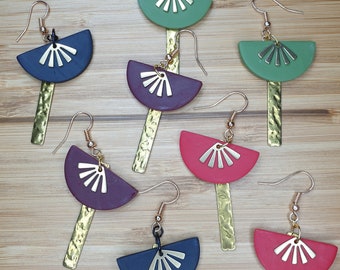 Dangle Matt earrings Vintage Glamour Statement Polymer Clay Earrings Paris range Gift for her Gift SIENNA Gold accessories