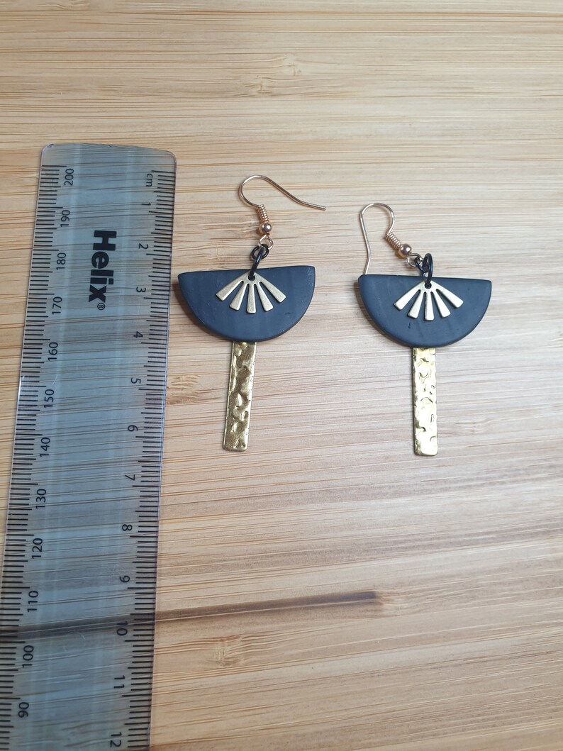 Dangle Matt earrings Vintage Glamour Statement Polymer Clay Earrings Paris range Gift for her Gift SIENNA Gold accessories