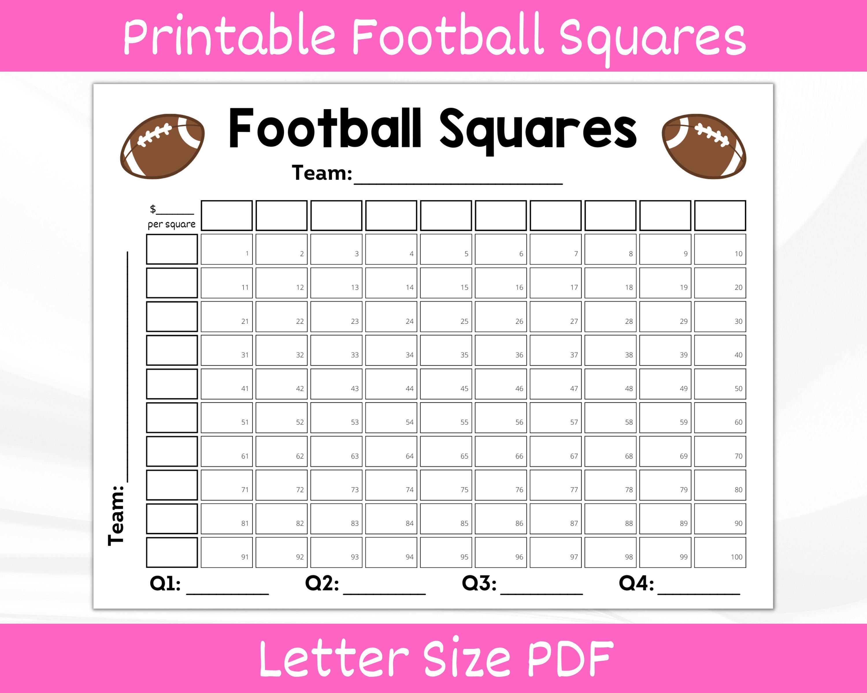 Printable 2023 Football Pool Templates, Sheets, Cards