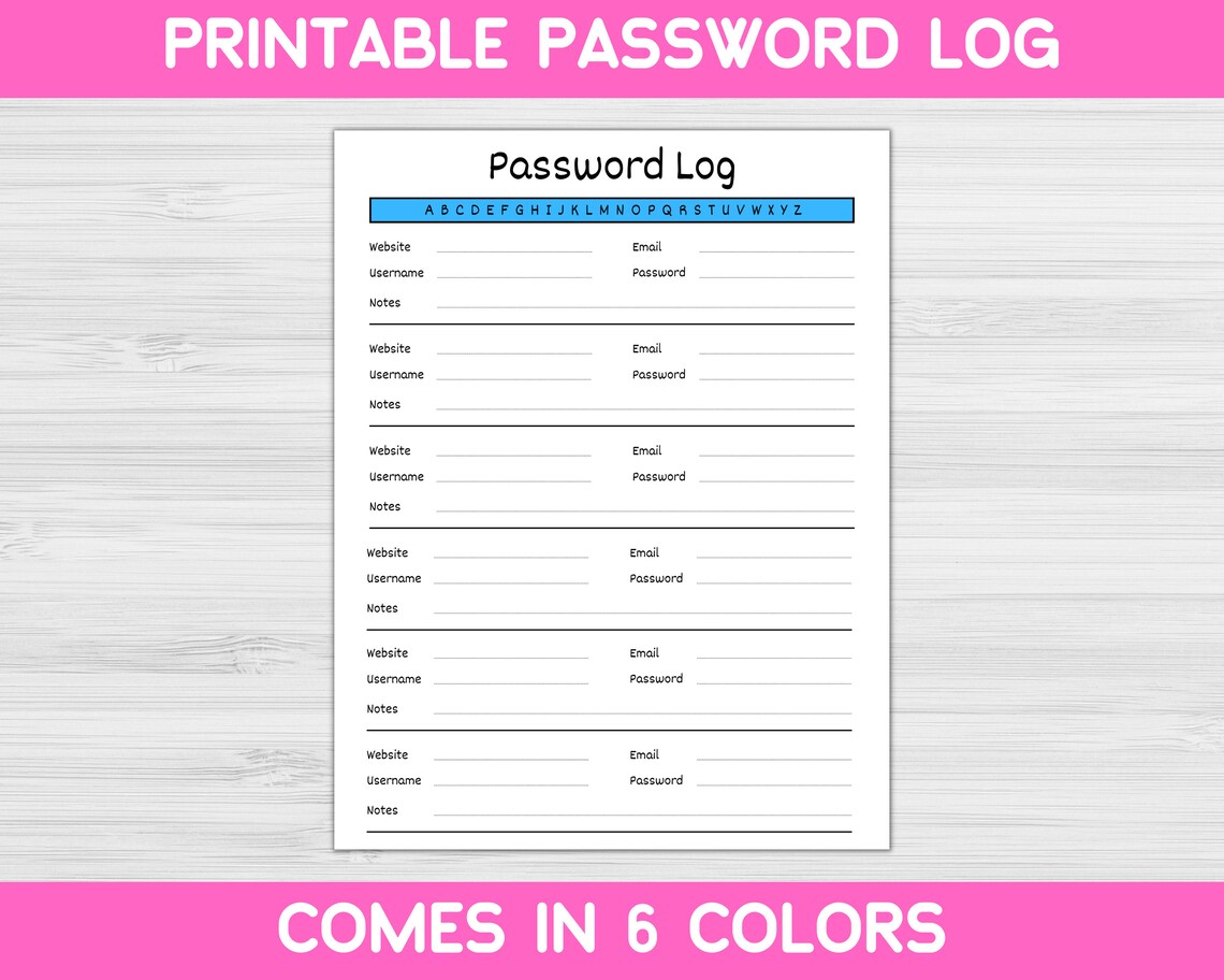 Password Log Printable. Address Book Pages. Wellness Journal. - Etsy