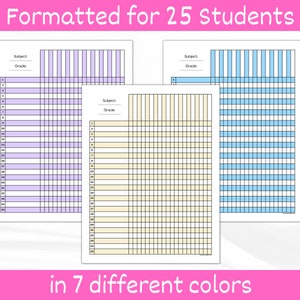 Teacher Gradebook Printable. Teacher Planner. Grade Tracker. Student ...