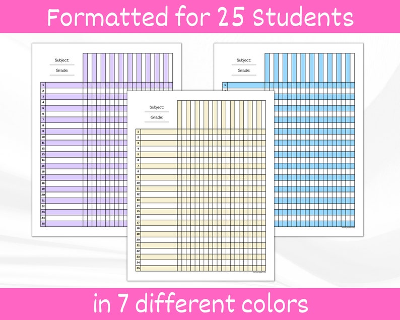Teacher Gradebook Printable. Teacher Planner. Grade Tracker. Student