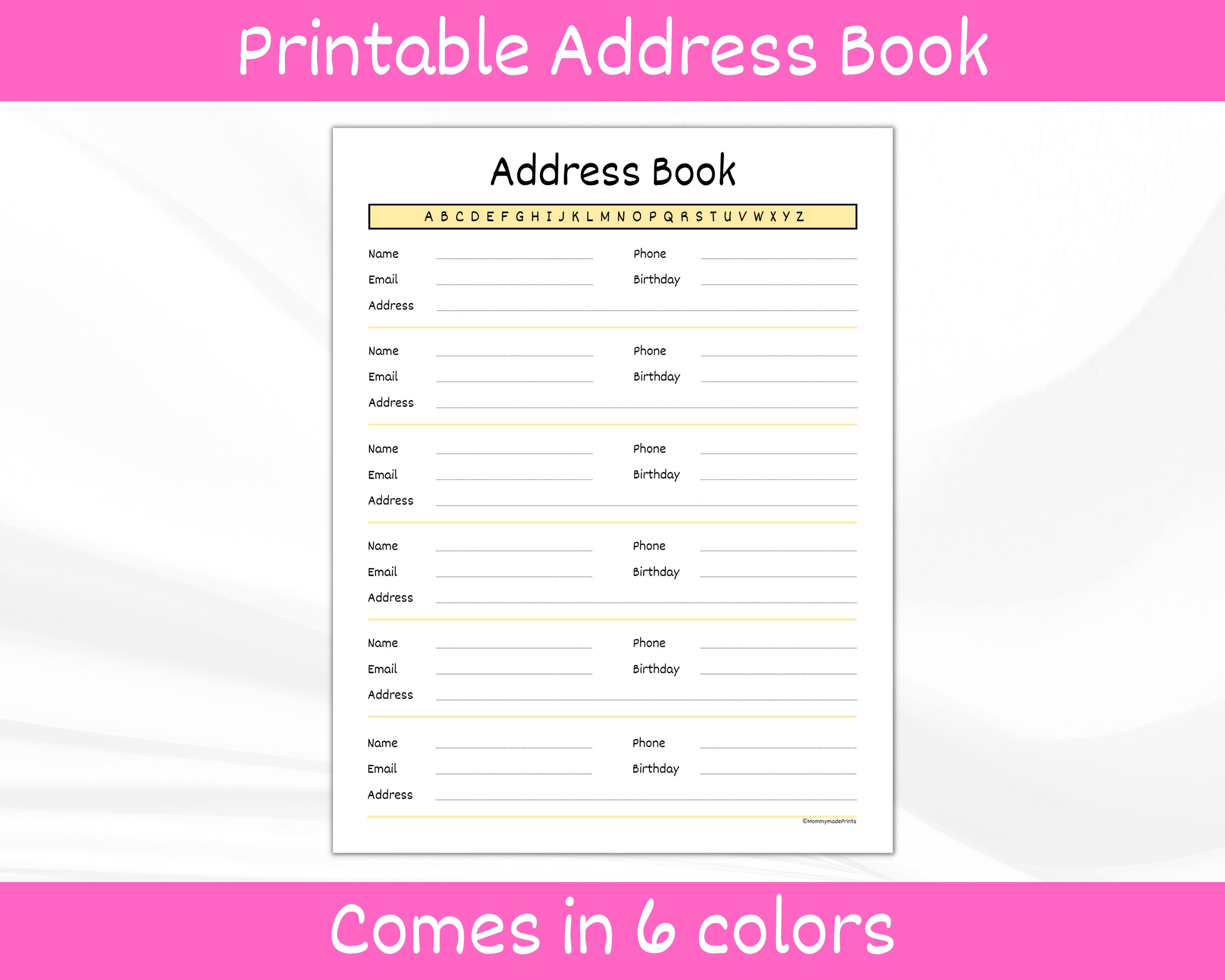 Lined Address Book Printable Set. Password Book. Password - Etsy
