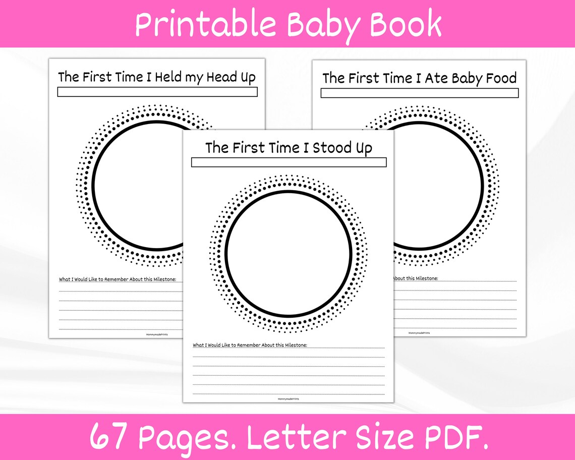 Baby Memory Book Footprints. Printable Baby Book. Baby Etsy